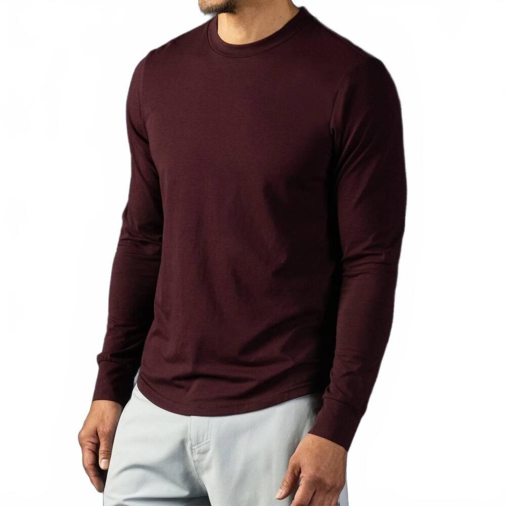NEW LAIRD quattro cotton blend long sleeve top in aubergine